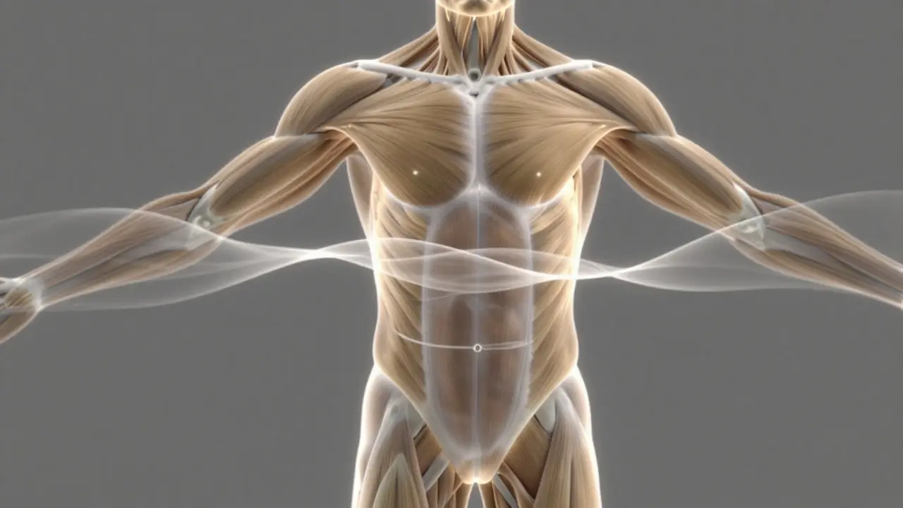 Illustration conceptuelle de la détente musculaire réflexe dans le corps humain